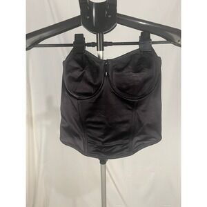 Curvation Black Strapless Longline Underwire Bustier Bra 5304171 36C